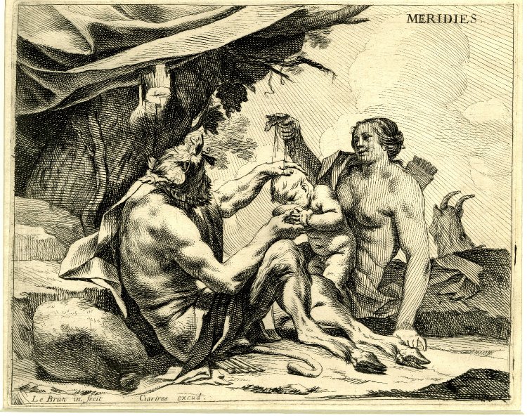 Hours of the Day, Meridies (Mid-day), Satyr, Bacchante, and Child, 1640, Charles Le Brun
